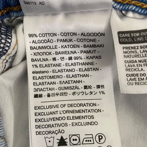 Levi's Wedgie Straight Fit Ankle Jeans Womens 25 Light Wash High-Rise Distressed - Picture 13 of 14